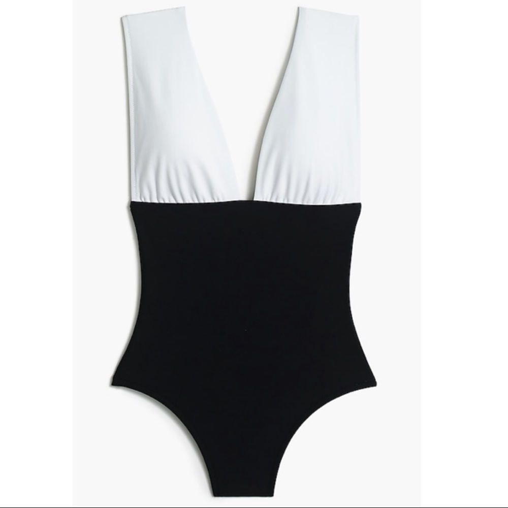 J. Crew Colorblock Plunge One Piece